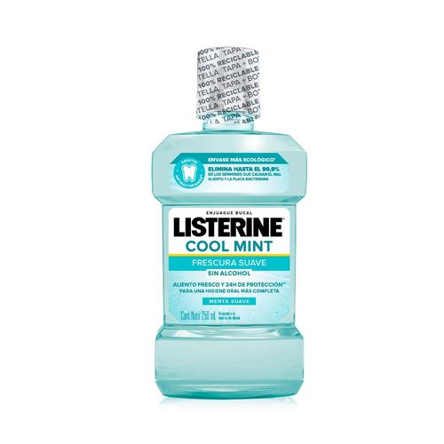 Enjuague Bucal Listerine Cool Mint Sin Alcohol X250 Ml.