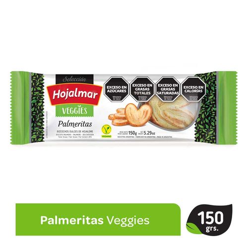 Galleta Veggie Palmeritas Hojalmar 150 Gr