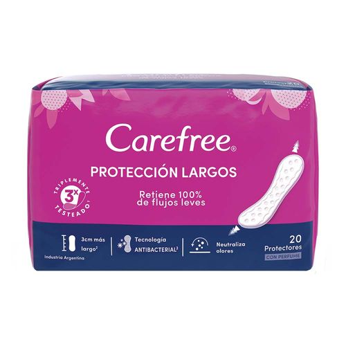 Protectores Diarios Carefree Protección Largos X20 Un