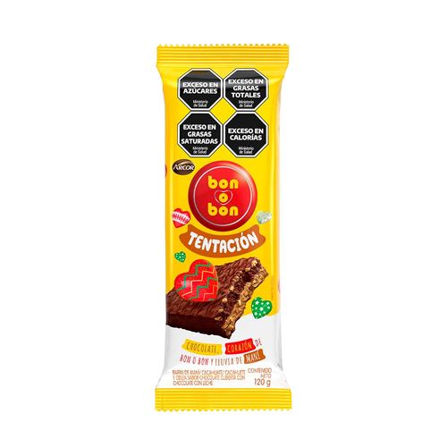 Barra De Mani Y Chocolate Tentación Bon O Bon 120 Gr