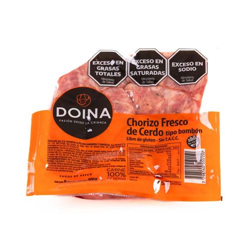 Chorizo Puro Cerdo Bombón Al Vacio - 8 U - 400 Grs - Doina