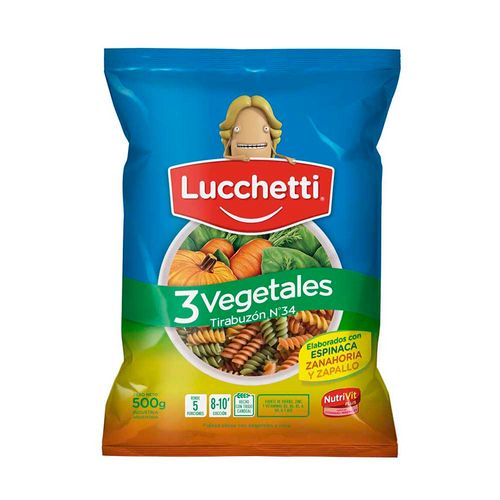 Fideos Lucchetti Tirabuzón Veg X500g