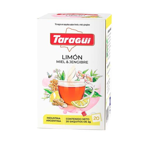 Té Taragui Placeres Limon,miel Y Jengibre X 40 Gr