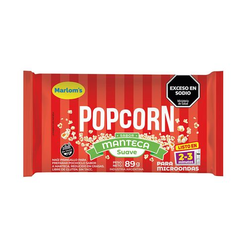 Popcorn Manteca Suave 89 Gr Marlom'S
