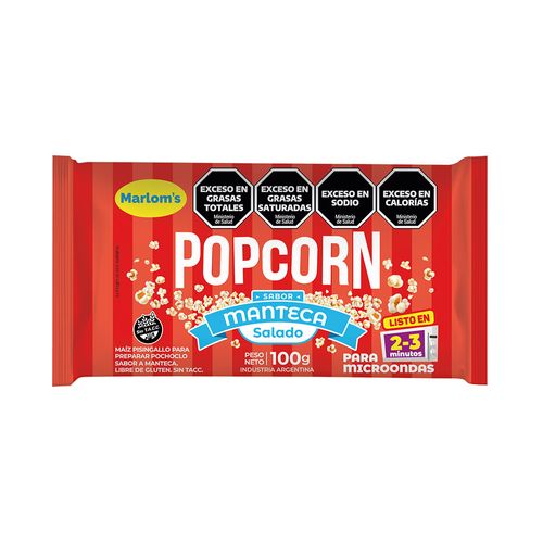 Popcorn Manteca Marlom's 100 Gr