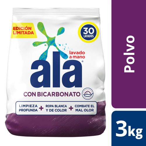 Jabón En Polvo Lavado A Mano Con Bicarbonato 3 Kg Ala