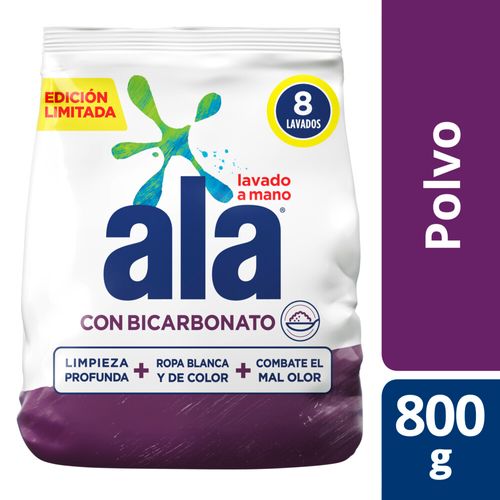 Jabón En Polvo Lavado A Mano Con Bicarbonato 800 Gr Ala