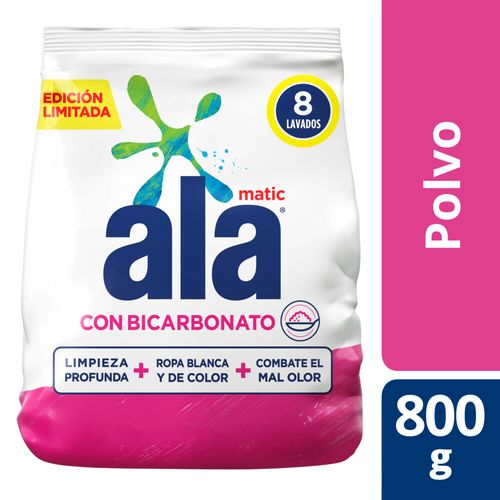 Jabón En Polvo Matic Con Bicarbonato 800 Gr Ala