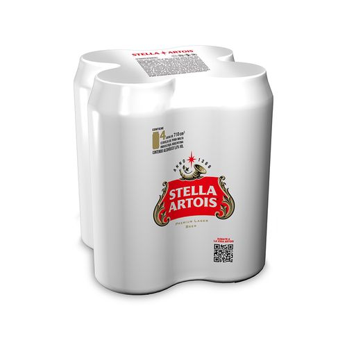 Cerveza Stella Artois Rubia 710 Ml X 4 U