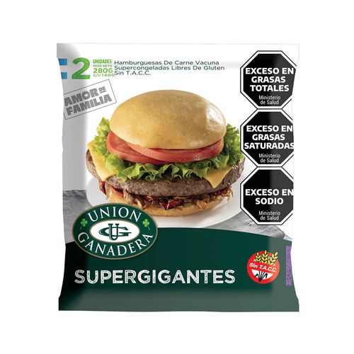 Hamburguesas Union Ganadera Supergigantes 2 U - 280 Gr