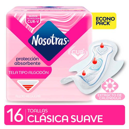 Toalla Nosotras Clásica Curv Tipo Algodón X16