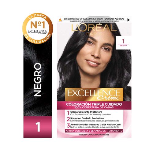 Kit Tintura Excellence Creme Tono 1 Negro