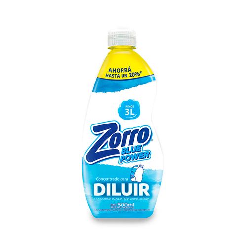 Detergente Liquido Zorro Blue Power Dil 500ml