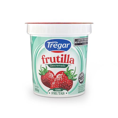 Yogur Descremado Con Frutilla Tregar 160g