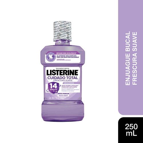 Enjuague Bucal Listerine Cuidado Total Sin Alcool X250m