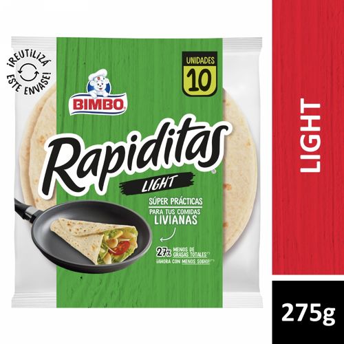 Tortillas Rapiditas Light 10un.