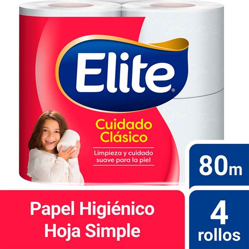 Papel Higienico Elite Cuidado Clasico 4x80mts