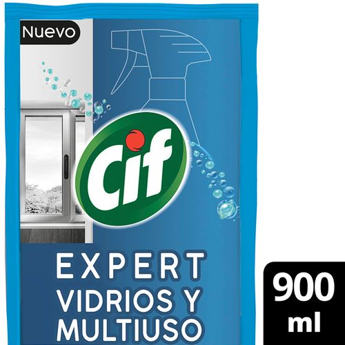 Limpiador Vidrios Y Mulitiuso Cif Expert 900 Ml Doypack