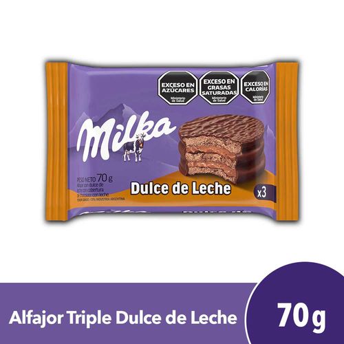 Alfajor Triple Milka Dulce De Leche 70g.