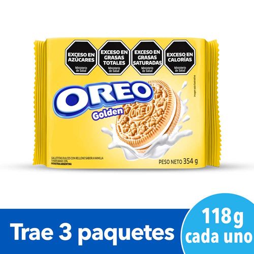 Galletitas Oreo Golden Vainilla Rellenas Con Crema 354  Gr