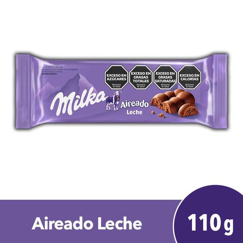 Chocolate Milka Aireado Con Leche 110 Gr