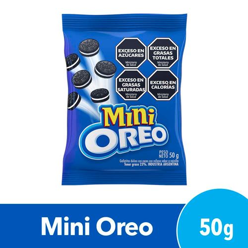 Galletitas Oreo Mini Rellenas Con Crema Sabor Original 50g. Menos Sodio.