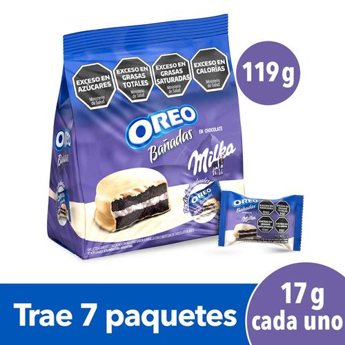 Galletitas Oreo Bañadas En Chocolate Blanco Original Bolsa X 7 Un.