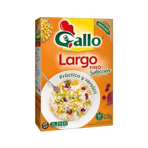 Arroz Gallo Grano Largo Fino Selec X1kg