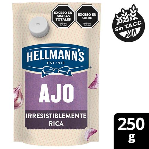 Aderezo De Ajo Hellmanns 250 Gr