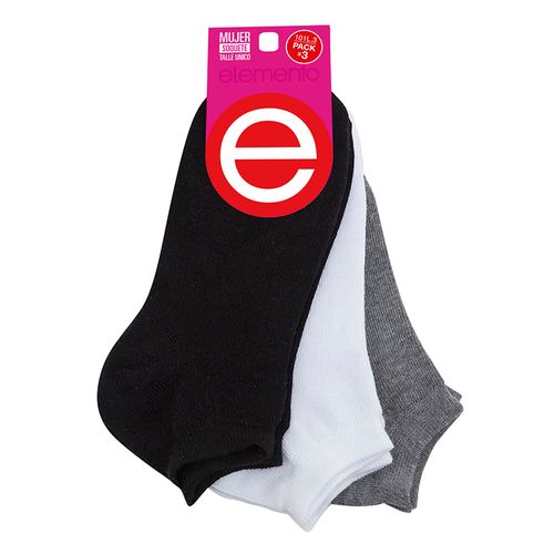 Soquete Mujer  Px3 Lisa Colores 101l Elemento