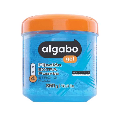 Gel Fijador Algabo Fijación Fuerte 4 Azul X 350 Gr