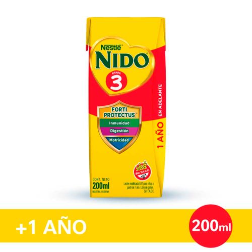 Leche Infantil Nido® 3 Defensas Listo Para Tomar 200ml