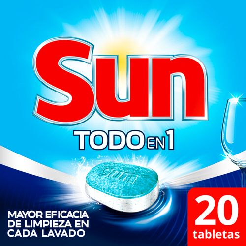 Tabletas Lavavajillas 3 En 1 20 Pc Sun