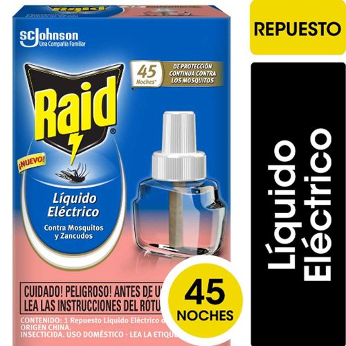 Liq. Electrico Raid Contra Mosquitos Repuesto Floral