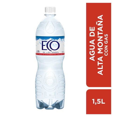 Agua Eco De Los Andes Con Gas Botella 1,5ltx1