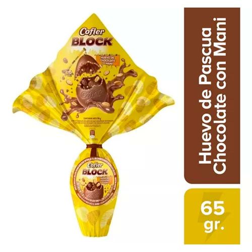 Huevo De Pascua Cofler Chocolate Negro Block Paq 56 Gr.