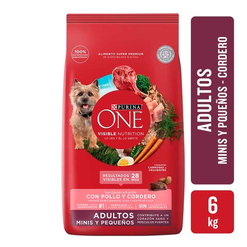 Alimento Perros Purina One Adulto Pequeño Cordero 6 Kg