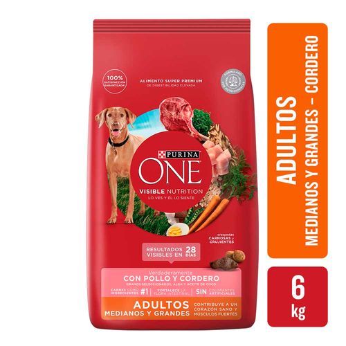 Alimento Perros Purina One Adulto Mediano -grande Cordero 6 Kg