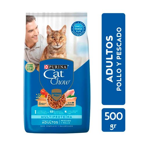 Alimento Gatos Cat Chow Adulto Pescado Pollo 500 Gr