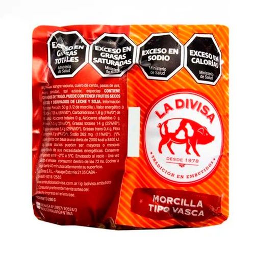 Morcilla Vasca Al Vacio X280 Grs.-la Divisa