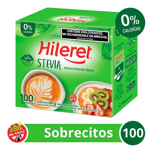 Endulzante Stevia Hileret 100 Sobrecitos