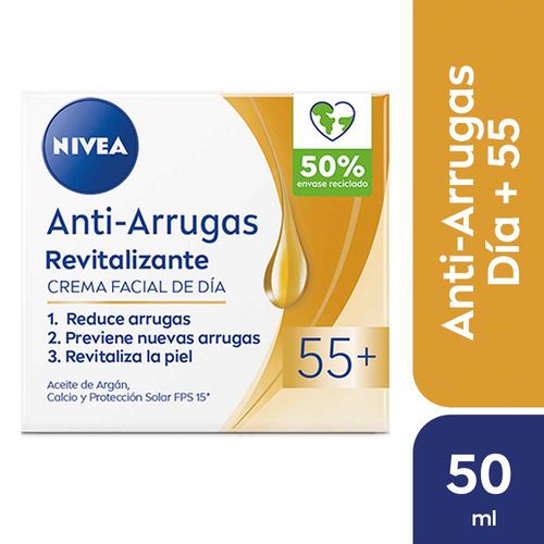 Crema Facial Nivea Revitalizante Antiarrugas 55+ 50 Ml
