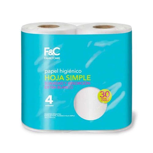 Papel Higienico Family Care Simple Hoja 4x30m