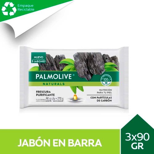 Jabón de Tocador Palmolive Naturals Charcoal 3 X 90 G