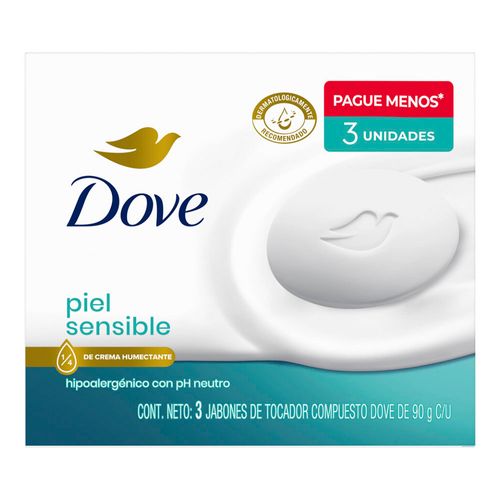 Jabón De Tocador Dove Piel Sensible 3x90g