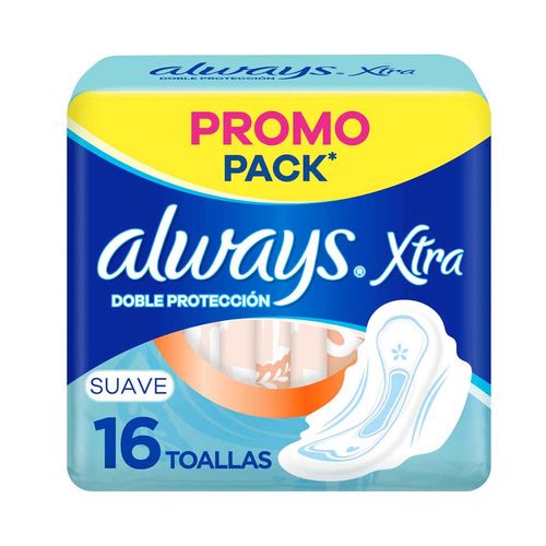 Toallitas Femeninas Always Xtra Doble Protección Suave -16 U