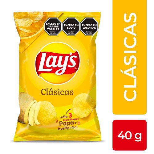 Papas Fritas Lays Clásicas X 40 Gr