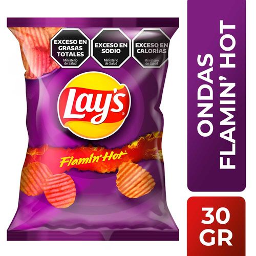 Papas Fritas Lays Ondas Sabor A Flamin' Hot 30 Gr