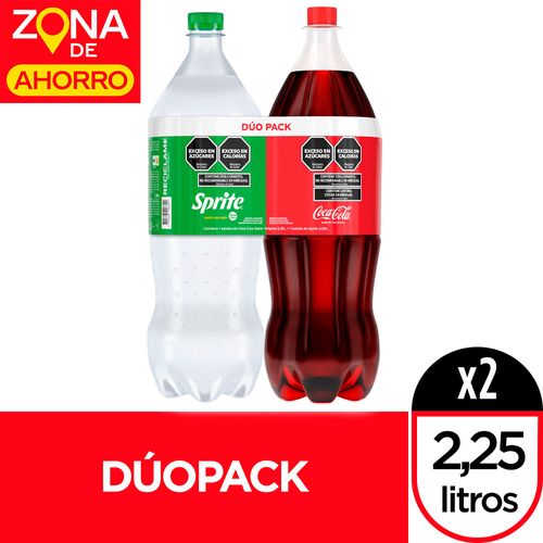 Gaseosa Coca-cola Sabor Original + Sprite Lima-limón 2.25 Lt