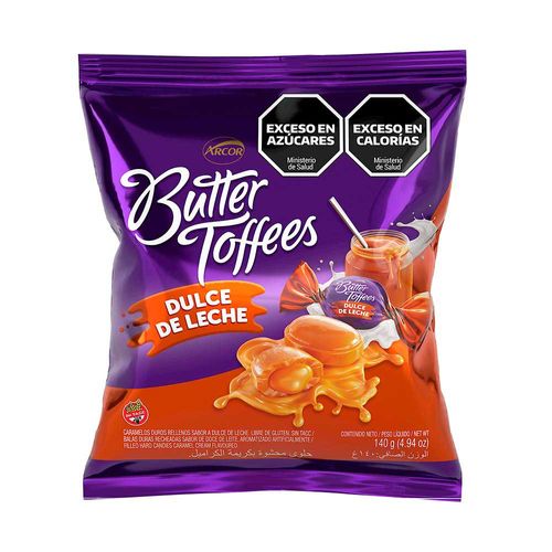 Caramelos Butter Toffees Dulce De Leche Arcor 140 Gr